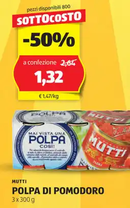ALDI Mutti polpa di pomodoro offerta