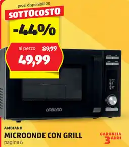 ALDI Ambiano microonde con grill offerta