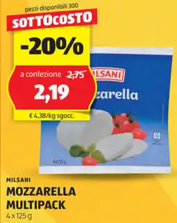 ALDI Milsani mozzarella multipack offerta