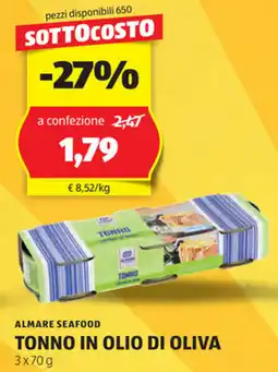 ALDI Almare seafood tonno in olio di oliva offerta