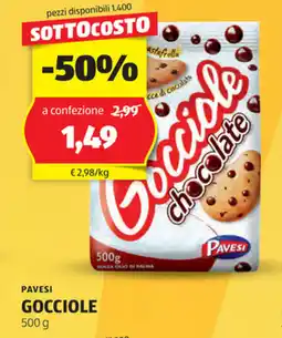 ALDI Pavesi gocciole offerta