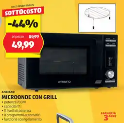 ALDI Ambiano microonde con grill offerta