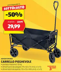ALDI Adventuridge carrello pieghevole offerta