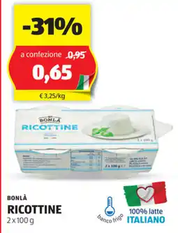 ALDI Bonlà ricottine offerta