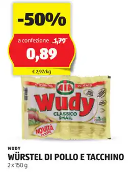 ALDI Wudy würstel di pollo e tacchino offerta
