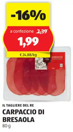 ALDI Il tagliere del re carpaccio di bresaola offerta