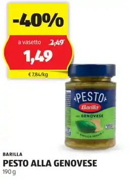 ALDI Barilla pesto alla genovese offerta
