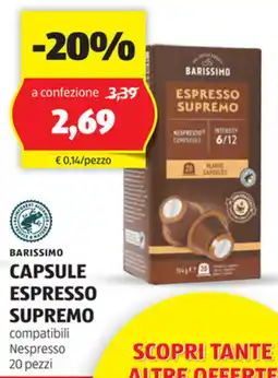 ALDI Barissimo capsule espresso supremo offerta
