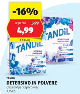 ALDI Tandil detersivo in polvere offerta