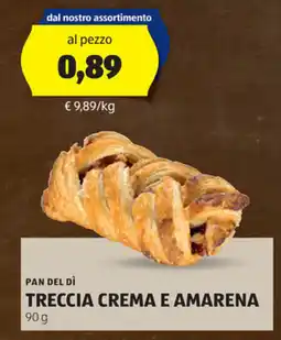 ALDI Pan del dì treccia crema e amarena offerta