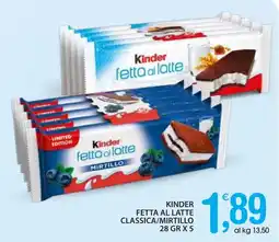 Qui Discount Kinder fetta al latte classica/mirtillo offerta