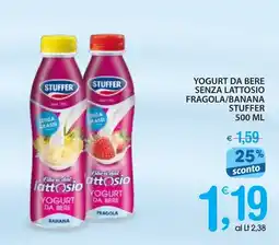 Qui Discount Yogurt da bere senza lattosio fragola/banana STUFFER offerta