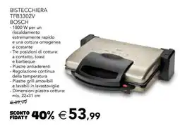Esselunga BISTECCHIERA TFB3302V BOSCH offerta