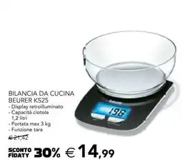 Esselunga BILANCIA DA CUCINA BEURER KS25 offerta