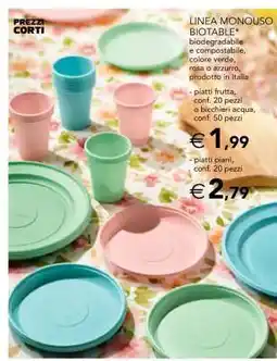 Esselunga LINEA MONOUSO BIOTABLE offerta