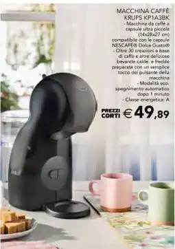 Esselunga MACCHINA CAFFÈ KRUPS KP1A3BK offerta