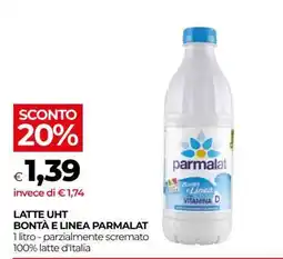 Coop LATTE UHT BONTÀ E LINEA PARMALAT offerta