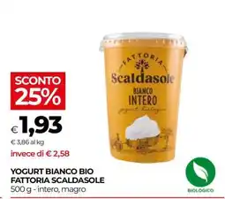 Coop YOGURT BIANCO BIO FATTORIA SCALDASOLE offerta
