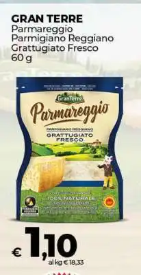 Coop GRAN TERRE Parmareggio Parmigiano Reggiano Grattugiato Fresco 60 g offerta