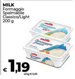 Coop MILK Formaggio Spalmabile Classico/Light 200 g offerta