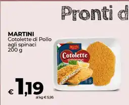 Coop MARTINI Cotolette di Pollo agli spinaci offerta