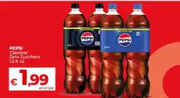 Coop PEPSI Classica/Zero Zucchero 1,5 lt x2 offerta