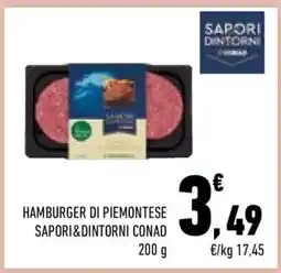 Conad HAMBURGER DI PIEMONTESE SAPORI&DINTORNI CONAD offerta