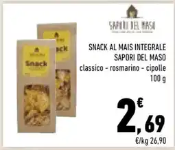 Conad SNACK AL MAIS INTEGRALE SAPORI DEL MASO offerta
