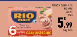 Conad Tonno in olio di oliva Rio Mare offerta
