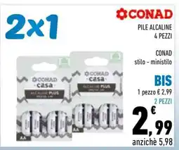 Conad PILE ALCALINE 4 PEZZI offerta