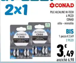 Conad PILE ALCALINE HI-TECH 4 PEZZI CONAD offerta
