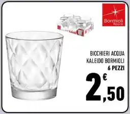 Conad Superstore Bicchieri Acqua Kaleido Bormioli offerta