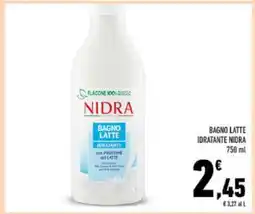 Conad BAGNO LATTE IDRATANTE NIDRA offerta