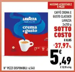 Conad CAFFÈ CREMA E GUSTO CLASSICO LAVAZZA offerta
