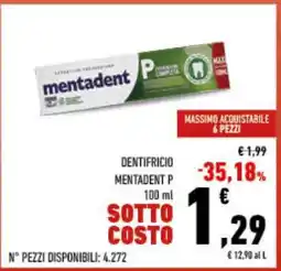 Conad Dentifricio Mentadent P offerta
