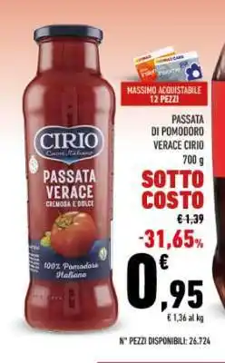 Conad CIRIO PASSATA VERACE offerta