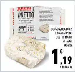 Conad GORGONZOLA D.O.P. E MASCARPONE DUETTO MAURI offerta