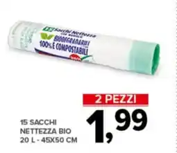 Todis 15 sacchi nettezza bio 2 pezzi offerta