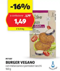 ALDI Myvay burger vegano offerta