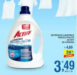 Qui Discount Detersivo lavatrice fresco pulito ACTIFF offerta