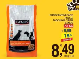 Qui Discount Croccantini cane pollo, tacchino e riso GENUS offerta