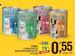 Qui Discount Simba cane/gatto bocconi vari gusti offerta