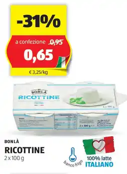 ALDI Bonlà ricottine offerta