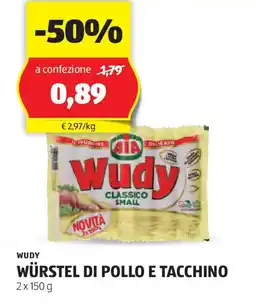 ALDI Wudy würstel di pollo e tacchino offerta