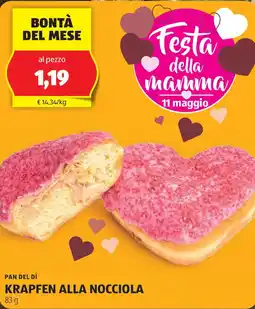 ALDI Pan del dì krapfen alla nocciola offerta