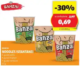 ALDI Banzai noodles istantanei offerta