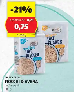 ALDI Golden bridge fiocchi d'avena offerta