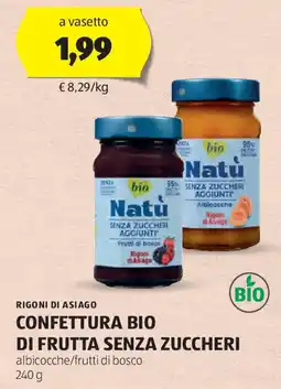 ALDI Rigoni di asiago confettura bio di frutta senza zuccheri offerta