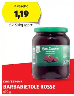ALDI King's crown barbabietole rosse offerta