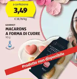 ALDI Gourmet macarons a forma di cuore offerta